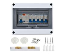 BigKing Waterproof 8 Way IP65 Automatic Switch Junction Box with 1P+N63A+6A+6A+6A+6A+10A+20A+32A Type AC 63A/30mA FI RCD