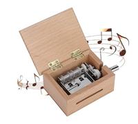 BigKing Wooden Musical Boxes, 15 Note Hand Cranked Music Box, Hand Crank Music Movement with 7Pcs Blank Paper Tape and Hole Puncher for DIY Music