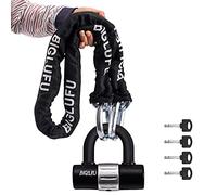 BIGLUFU Bike Chain Lock, 120cm Long Heavy Duty Motorcycle Lock, 12mm Thick Cycling Chain Lock High Security Chain Locks for Bicycle, Motorcycle, Door, Gate, Fence, Scooter