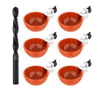 Biglumin 6pcs Automatic Chicken Drinker with Drill, Drinking Trough for Chickens, Automatic Drinking Water Bowl for Poultry for Chickens with Drill for Chickens, Duck, Turkey, Pigeon