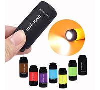 Bigmac 12pcs/Pack Mini USB Charging Colorful LED Flashlight Torch Pocket Size Rotary Switch Rechargeable Pendant Keychain Light Lamp - Color May Vary (12)