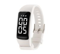 Bigmeda Children's Digital Watch Vibration Alarm Clock Sleep Monitor Suitable for Boys and Girls 10-16 Years, White, Strap.