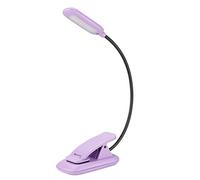 BIGMONAT Children's Clip-on Rechargeable Book Bed Reading Light Book Dimmable Reading Light 3 Lighting Modes Flexible Head Learning Light,Night Reading Lamp-Violet