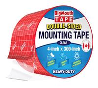 BigMouth 100mm x 7.6m Heavy Duty Double Sided Tape - Picture Hanging Strips, Wall Safe