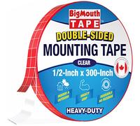BigMouth Double Sided Tape - 13mm x 7.6m - Heavy Duty for Picture Hanging, Carpet, Mounting, Posters, Walls - Removable Nano Tape