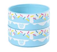 BigMouth Inc Cake Pet Bowl, Cute Ceramic Food & Water Bowl Set for Cats & Dogs, Pet Safe Bowls for Cat & Dog Food, Set of 2