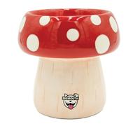 BigMouth Inc Mushroom Elevated Cat Bowl - Ceramic Raised Cat Bowl for Food, Water - Lifted Food Bowls for Cat, Small Dog - Cute Pet Gift