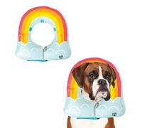 BigMouth Inc Rainbow Inflatable Dog Recovery Collar, Comfortable Cone Replacement for Pet Surgery, Protective Collars to Prevent Licking & Biting - Large
