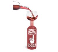 BigMouth Inc. Wine Bottle Glass - “I Only Have Time for 1 Glass of Wine”, Large Wine Glass, Holds an Entire 750mL Bottle of Wine