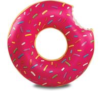 BigMouth Inc. Inflatable Strawberry Frosted Donut 4 ft Wide Pool Float Rubber Ring Made from Durable Vinyl | 150 cm Diameter