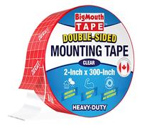 BigMouth Mounting Tape - 50mm x 7.6m, Double Sided Adhesive Tape for Walls, Invisible, Sticky