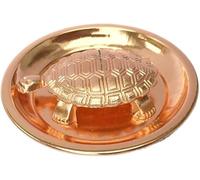 BIGNAY Copper Turtle Plate Yantra Vastu, Tortoise for Good Luck, Copper Tortoise with Plate, Small Size, Religious.