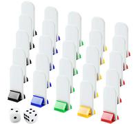 Bignc 50 Pack Colorful Game Card Stands, 50 Pieces White Blank Game Board Marker for DIY Board Game Party Favor