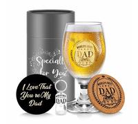 BigNoseDeer Birthday Gifts for Men Beer Glasses Dad Birthday Gift for Dad Daddy Personalised Beer Glass Set Fathers Day Christmas Gifts Dads Gift from Daughter Dads Birthdays Presents for DAD