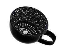 BigNoseDeer Black Witch Coffee Mug,Evil Eyes Ceramic Tea Cup,15oz Halloween Cauldron Coffee Mugs for Spooky Gift,Midnight Oversized Soup Mug, Novelty Halloween Witch Brew Goth Decor