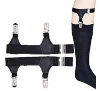 Bigood Men's Adjustable Sock Socks Garters Belt Suspender with Non-slip Clips #A