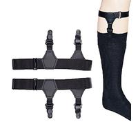 Bigood Men's Adjustable Sock Socks Garters Belt Suspender with Non-slip Clips #C