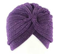 Bigood Women's Muslim Indian Turban Hat Chemo Cancer Cap Head Scarf Purple