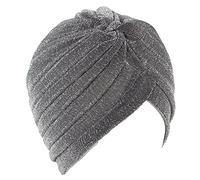 Bigood Women's Muslim Indian Turban Hat Chemo Cancer Cap Head Scarf Silver