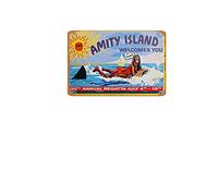 BigOtters Amity Island Welcomes You Poster Tin Wall Sign Retro Iron Painting Vintage Metal Plaque Decoration Hanging Artwork Poster for Bar Cafe Store Home Yard 8×12 inch