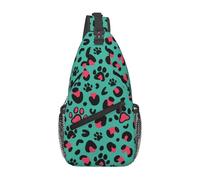 BigOtters Paw Leopard Print Sling Bag Crossbody Backpack Gym Sports Travel Chest Bag Casual Shoulder Backpack Hiking Daypack