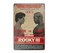 BigOtters World Heavyweight Boxing Championship Rocky tin Signs Vintage bar Man cave Cafe Garage Home Wall Art Vintage Metal Tin Sign 8x12 Inch