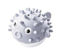 Bigougem Cute Pufferfish Catnip Ball for Cats Wall Mounted, Interactive Cat Face Scratcher & Dental Health Toy, Non-Harmful Rubber Refillable Lick Roller for Indoor Cats (Grey)