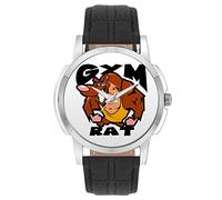 BIGOWL Wrist Watch - Ain't Got Time for Lazy Motivational Quote Analog Men's and Boy's Wrist Watch - Unique Analog Quartz Leather Band Wrist Watch, Black, strap