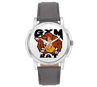 BIGOWL Wrist Watch - Ain't Got Time for Lazy Motivational Quote Analog Men's and Boy's Wrist Watch - Unique Analog Quartz Leather Band Wrist Watch, Grey, strap