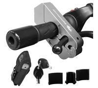 BigPantha Heavy Duty Motorcycle Grip Lock - Secures Bike, Scooter, Moped, or ATV in Under 5 Seconds! - Anti Theft Lock W/Free Holster (Silver)