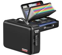 BigPonPon Fireproof Document Box, Hard Case Highly Flame-Resistant Fire Proof Waterproof File Organizer with Lock, Portable Fire Safe for Important Documents & Valuables Storage (Black, 16"*12"*5")