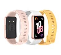 Bigqin 3-Pack Replacement Band Compatible with Huawei Band 10/9/8, Soft Silicone Wristband Breathable Sport Watch Band, 5.1"-8.8", Yellow/Pink/White