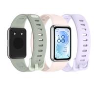 Bigqin 3-Pack Replacement Band Compatible with Huawei Band 11/11 Pro, Soft Silicone Replacement Wristband Breathable Sport Watch Band, 5.1"-8.5",Gray-Green, Official Pink, Official Purple