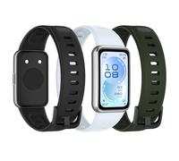 Bigqin 3-Pack Replacement Band Compatible with Huawei Band 11/11 Pro, Soft Silicone Replacement Wristband Breathable Sport Watch Band, 5.1"-8.5", Black, Green, Official Blue