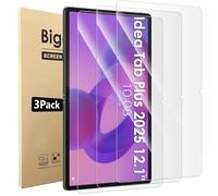 Bigqin 3 Pack Screen Protector Compatible for Lenovo Idea Tab Plus 2025 12.1", Tempered Glass Film HD Clear Scratch-Resistant, Support Pencil and Face ID, 9H Protector