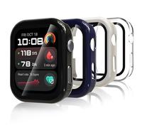 Bigqin 4-Pack Protective Case Compatible with Huawei Watch D2, HD Hard PC Tempered Glass Screen Protector Bumper, Transparent, Black, Blue, Ivory
