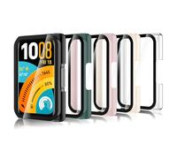 Bigqin 5-Pack Protective Case Compatible with Huawei Band 11 Pro, Hard PC Case with Screen Protector, HD Case Cover with Tempered Glass - Pink/Black/Green/Transparent/White