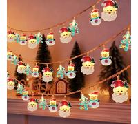 Bigqin Christmas String Lights, Battery Powered, LED Christmas Decorations with Santa Claus, Snowman, and Christ mas Tree, 2 Modes, for Indoor/Outdoor Parties, Trees, Homes, and Gardens - 3M/20 LEDs