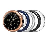 Bigqin Protector Case Compatible with Google Pixel Watch 4 45mm 2025, 5 Pcs Soft TPU Cover with Screen Protector, Full Protection, Anti-scratched Cases, Transparent, Black, Silver, Rose gold, Gunmetal
