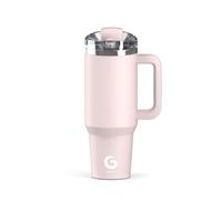 BIGRD Insulated Travel Mug Water Bottle with Straw and Handle 1.2l,Stainless Steel Double Wall Vacuum Leak Proof Coffee Cup with Lid Keeps Cold and Hot,BPA-Free,Pink
