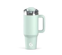 BIGRD Insulated Travel Mug Water Bottle with Straw and Handle 1.2l,Stainless Steel Double Wall Vacuum Leak Proof Coffee Cup with Lid Keeps Cold and Hot,BPA-Free,Seafoam