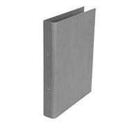 Bigso Box of Sweden 2 Ring Binder - Narrow Fibreboard and Paper Document Organiser - Document Holder for Papers, Clear Sleeves or Dividers - Grey