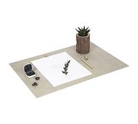 Bigso Box of Sweden Annie Desk Pad - Elegant Fibreboard and Paper Desk Table Protector - Protective Mouse Mat for The Desk Surface - Beige