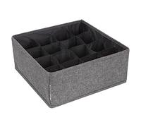Bigso Box of Sweden Fabric Drawer Dividers with 16 Compartments - Underwear Drawer Organiser for Underwear and Socks - Drawer Storage Box - Grey