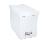Bigso Box of Sweden File Organiser Storage - Stylish Organiser Box Including 8 Hanging Files - Container for Folders Made of Fibreboard and Paper - White