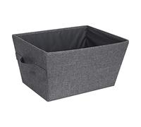Bigso Box of Sweden Foldable Storage Box for Home and Shelves - Medium Fabric Storage Basket with Easy-Carry Handles - Storage Bin for Blankets, Towels, Toys and More - Grey