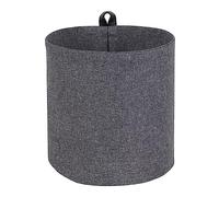 Bigso Box of Sweden Hanging Basket Storage - Large Round Wall Storage Box with Loop and Linen Look - Hanging Storage Solution Made of Polyester and Cardboard - Grey