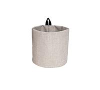 Bigso Box of Sweden Hanging Basket Storage - Round Wall Storage Box with Loop and Linen Look - Hanging Storage Solution Made of Polyester and Cardboard - Beige