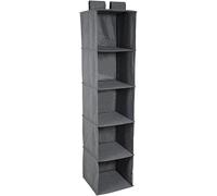 Bigso Box of Sweden Hanging Storage Organiser with 5 Large Storage Compartments - Hanging Storage for Wardrobe with Velcro Fastening - Cupboard Storage Made of Polyester and Cardboard - Beige