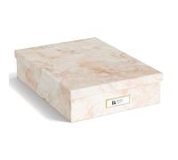 BIGSO BOX OF SWEDEN Oskar Document Box for A4 Paper, Brochures etc. - Desk Tray with Lid and Handle - Fibreboard and Paper Storage Box - Beige